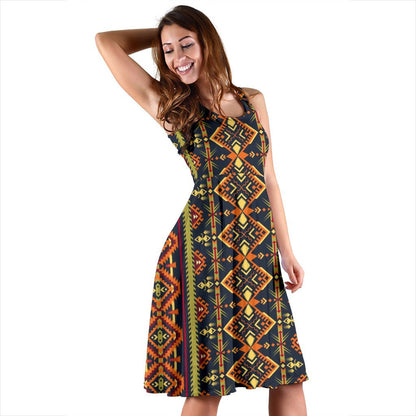 Kente Classic Design African Print Sleeveless Dress