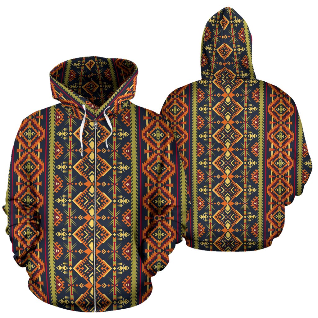 Kente Classic Design African Print Zip Up Hoodie