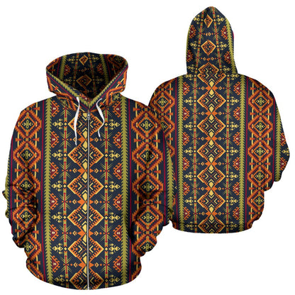 Kente Classic Design African Print Zip Up Hoodie