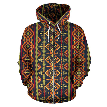 Kente Classic Design African Print Zip Up Hoodie