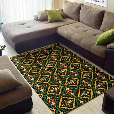 Kente Green Design African Print Area Rugs-JTAMIGO.COM