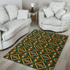 Kente Green Design African Print Area Rugs-JTAMIGO.COM