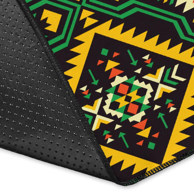 Kente Green Design African Print Area Rugs-JTAMIGO.COM