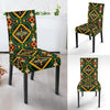 Kente Green Design African Print Dining Chair Slipcover-JTAMIGO.COM