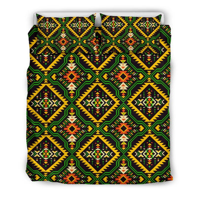 Kente Green Design African Print Duvet Cover Bedding Set