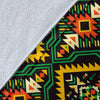 Kente Green Design African Print Fleece Blanket