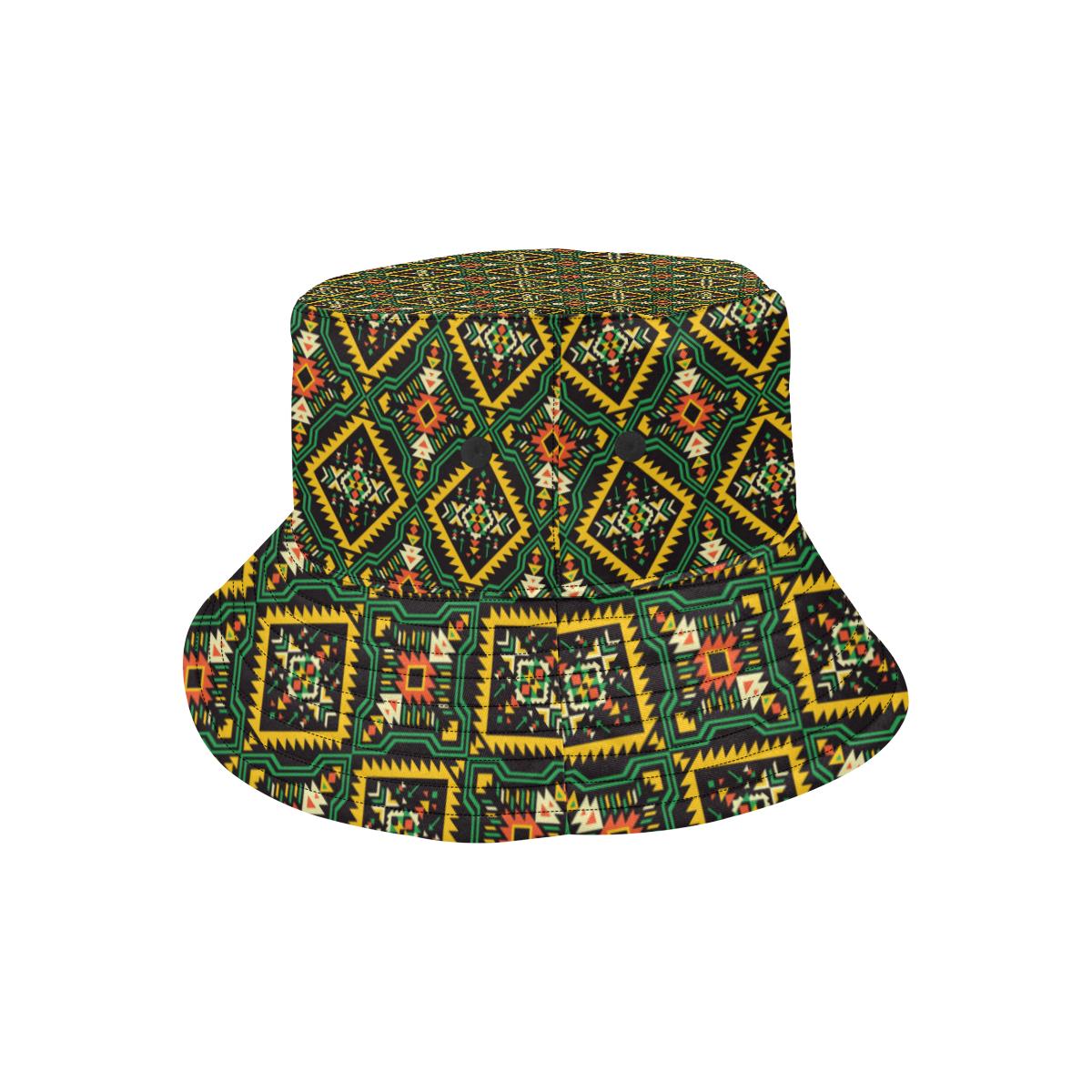 Kente Green Design African Print Unisex Bucket Hat