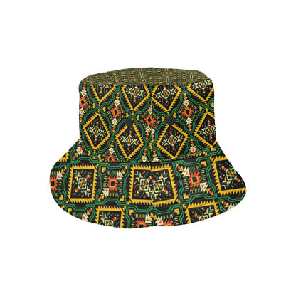 Kente Green Design African Print Unisex Bucket Hat