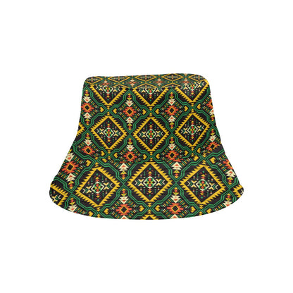 Kente Green Design African Print Unisex Bucket Hat
