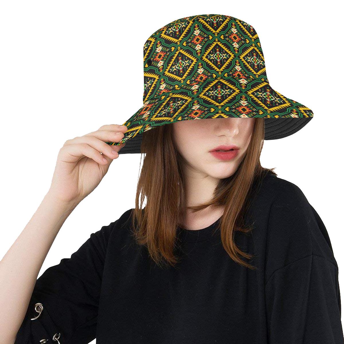 Kente Green Design African Print Unisex Bucket Hat