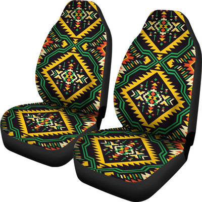 Kente Green Design African Print Universal Fit Car Seat Covers