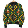 Kente Green Design African Print Women Casual Bomber Jacket