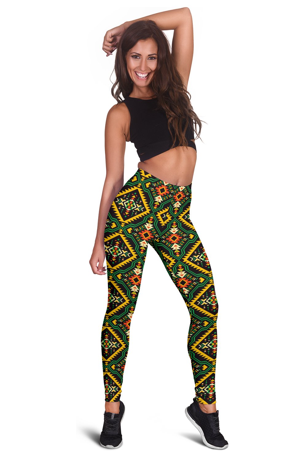 Kente Green Design African Print Women Leggings