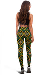Kente Green Design African Print Women Leggings