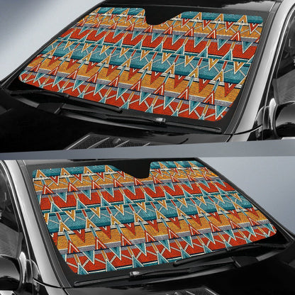 Kente Print African Design Themed Car Sun Shade For Windshield