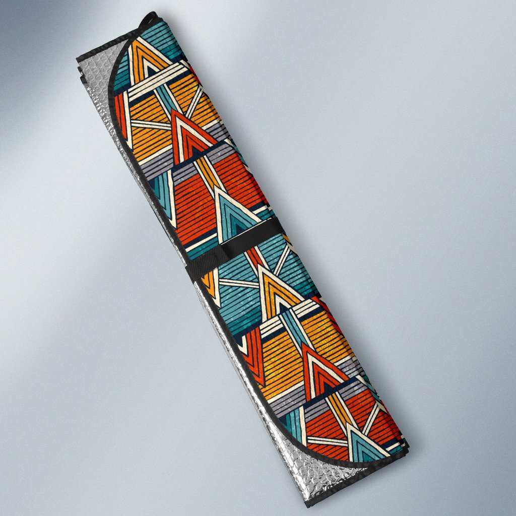 Kente Print African Design Themed Car Sun Shade For Windshield
