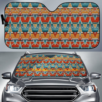 Kente Print African Design Themed Car Sun Shade For Windshield