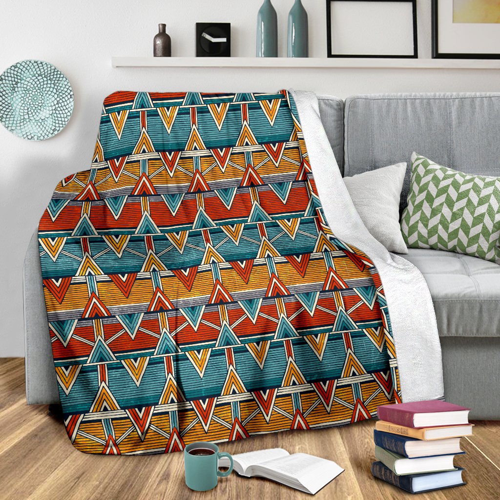 Kente Print African Design Themed Fleece Blanket