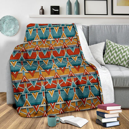 Kente Print African Design Themed Fleece Blanket