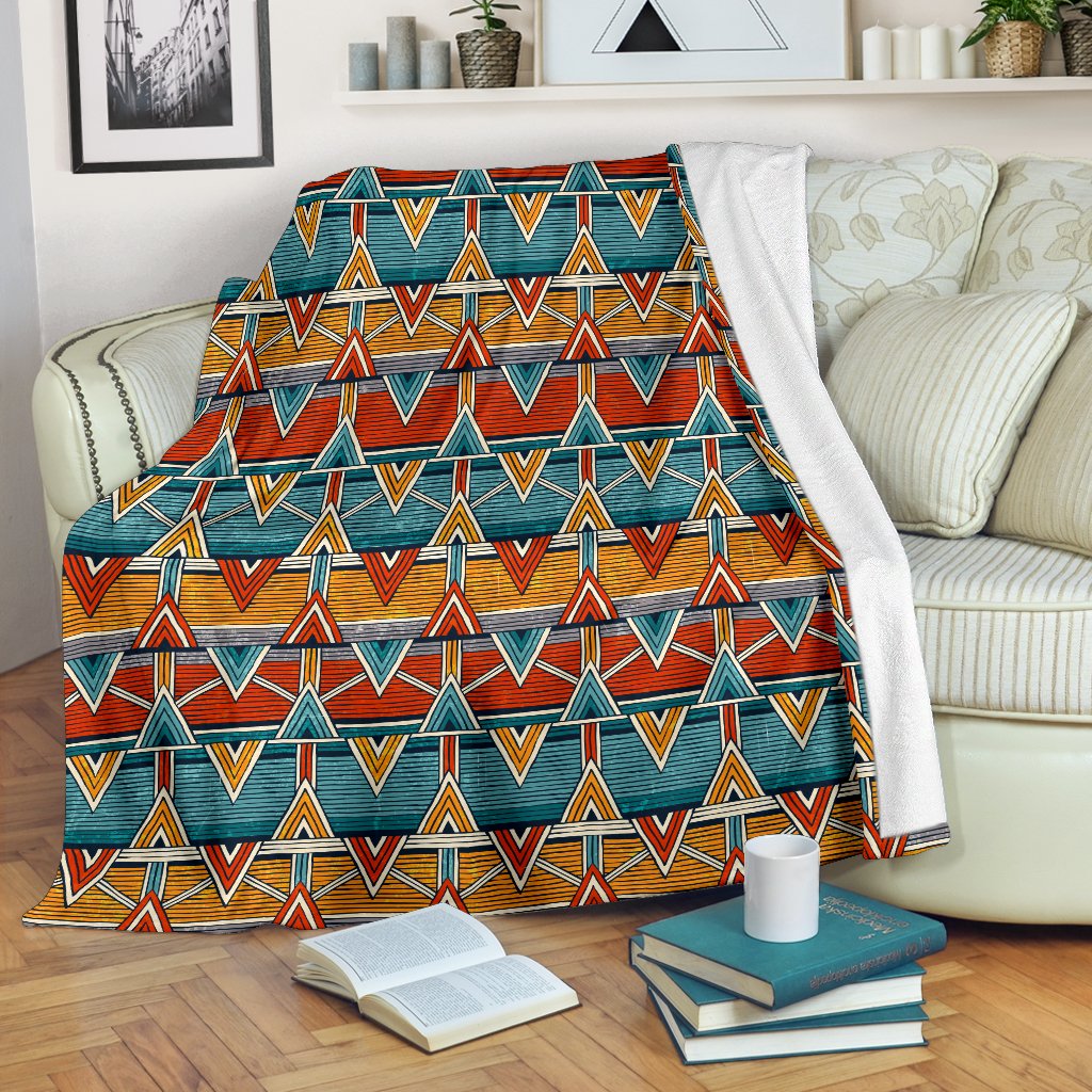 Kente Print African Design Themed Fleece Blanket
