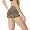 Kente Print African Design Themed High Waisted Spandex Shorts-JTAMIGO.COM