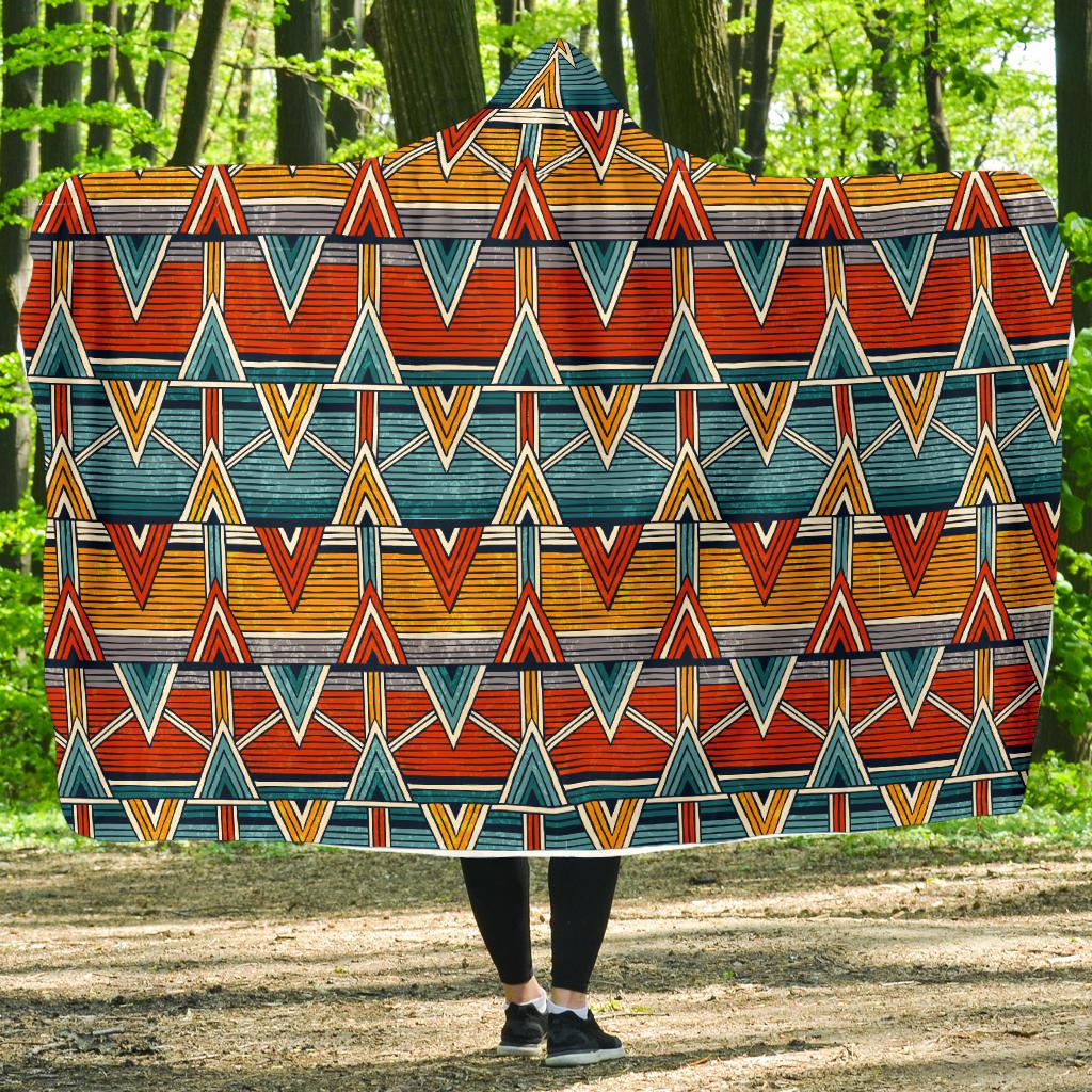 Kente Print African Design Themed Hooded Blanket-JTAMIGO.COM