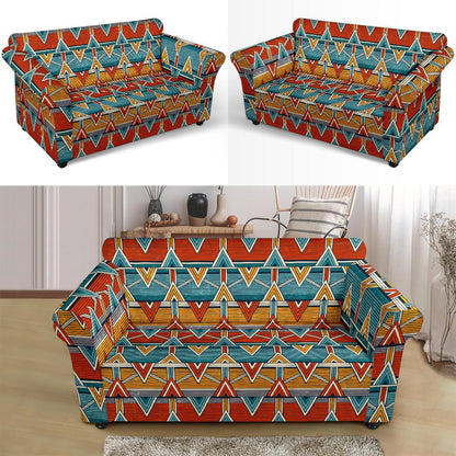Kente Print African Design Themed Loveseat Slipcover-JTAMIGO.COM