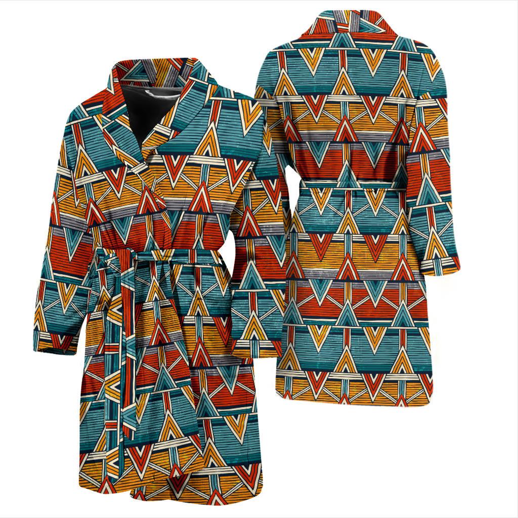 Kente Print African Design Themed Men Bath Robe-JTAMIGO.COM