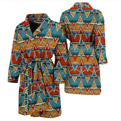 Kente Print African Design Themed Men Bath Robe-JTAMIGO.COM