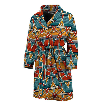 Kente Print African Design Themed Men Bath Robe-JTAMIGO.COM