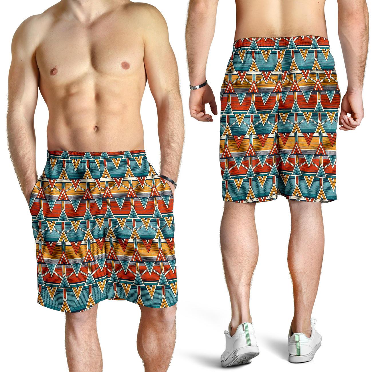 Kente Print African Design Themed Mens Shorts-JTAMIGO.COM