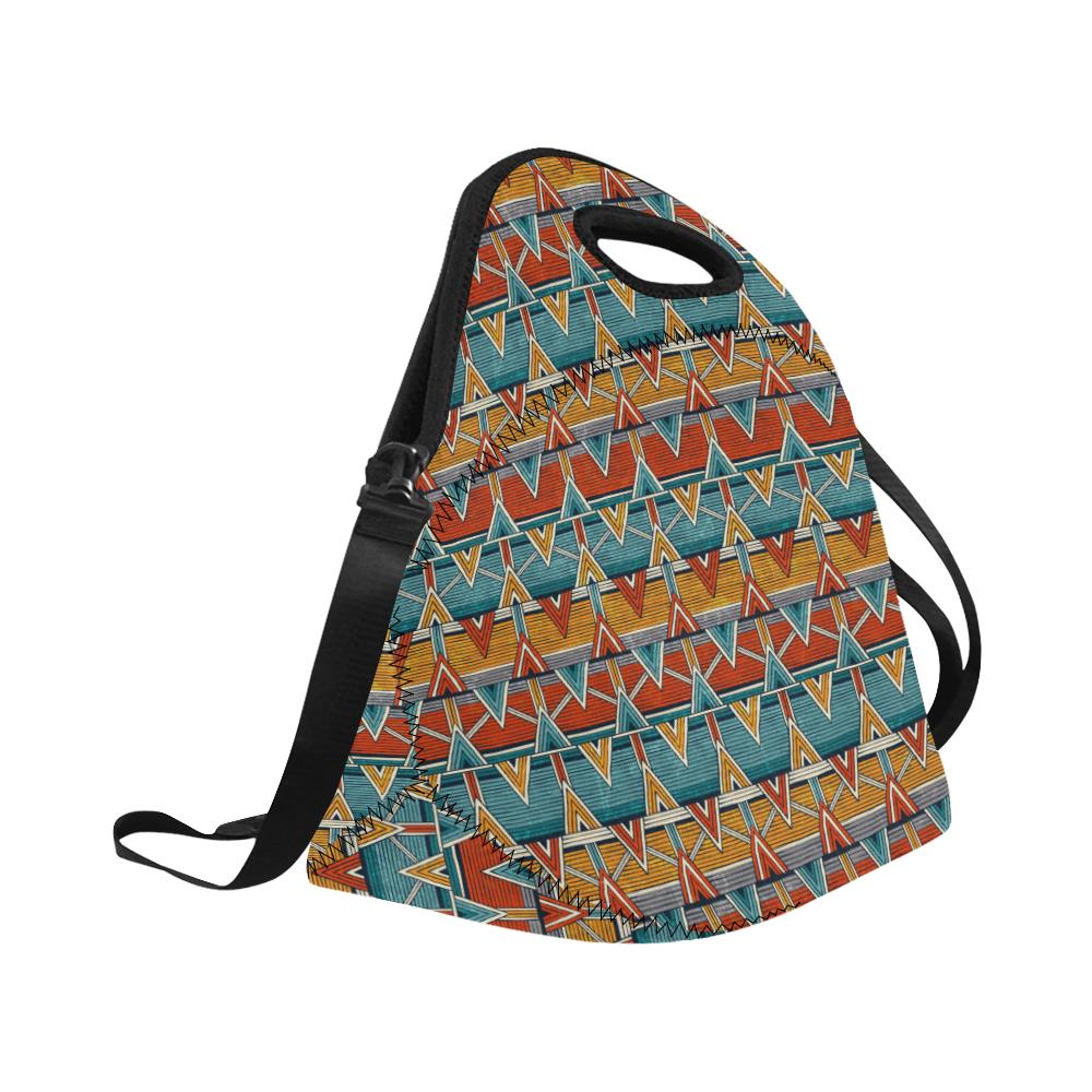 Kente Print African Design Themed Neoprene Lunch Bag (Model 1669)(Large)-JTAMIGO.COM