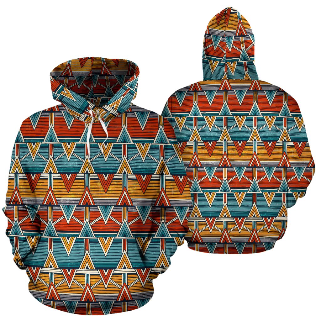 Kente Print African Design Themed Pullover Hoodie