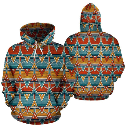 Kente Print African Design Themed Pullover Hoodie