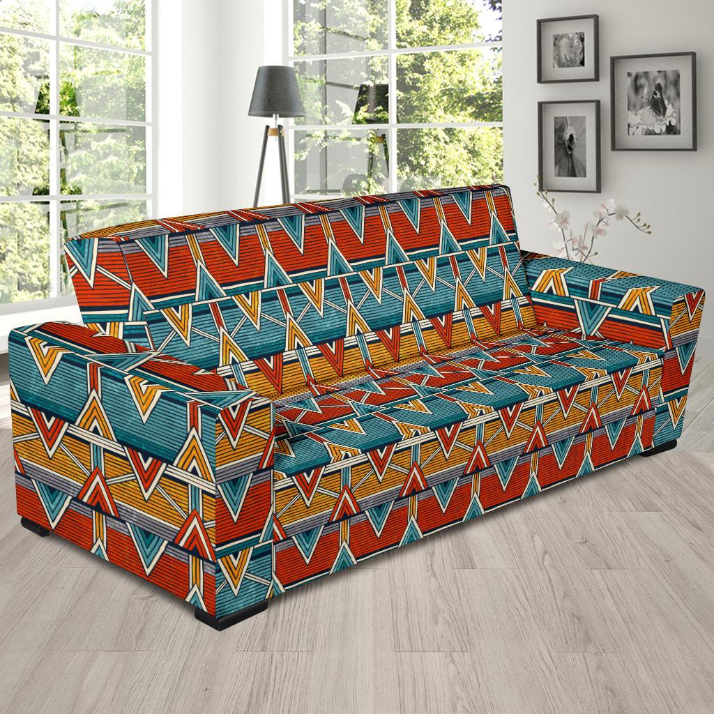 Kente Print African Design Themed Sofa Slipcover-JTAMIGO.COM