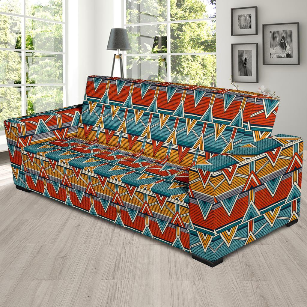 Kente Print African Design Themed Sofa Slipcover-JTAMIGO.COM
