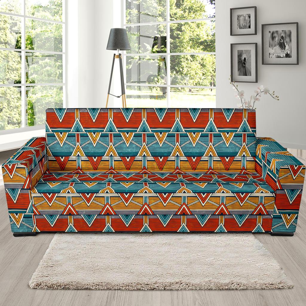 Kente Print African Design Themed Sofa Slipcover-JTAMIGO.COM