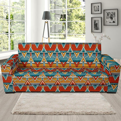 Kente Print African Design Themed Sofa Slipcover-JTAMIGO.COM
