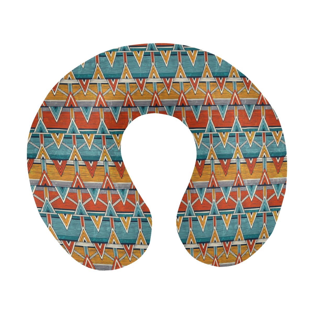 Kente Print African Design Themed U-Shaped Travel Neck Pillow-JTAMIGO.COM