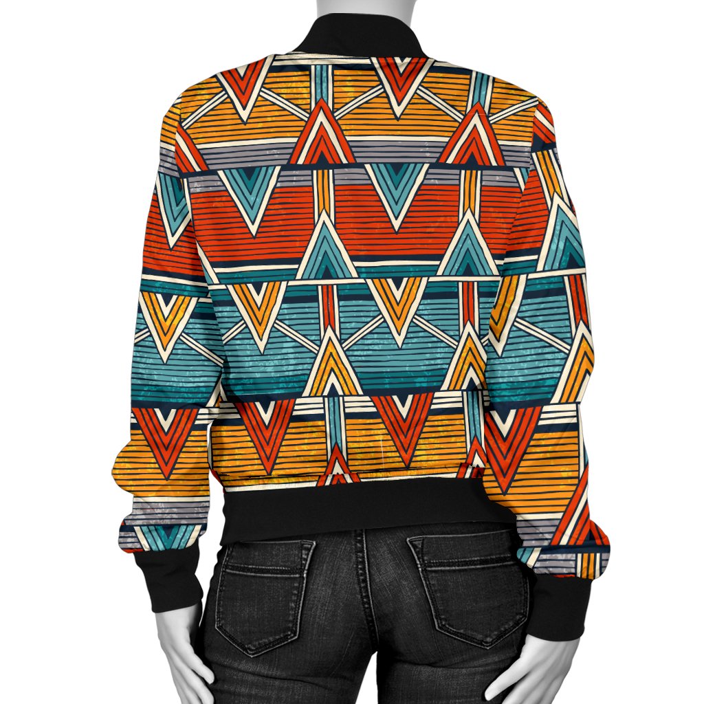 Kente Print African Design Themed Women Casual Bomber Jacket