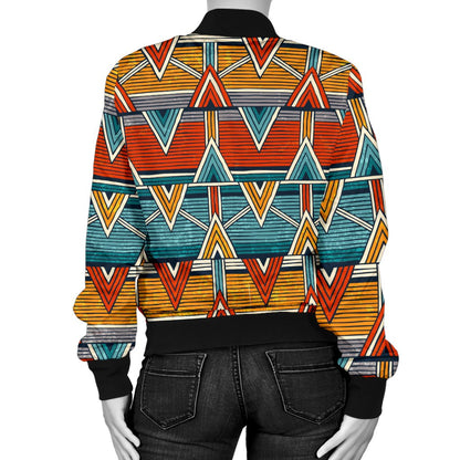 Kente Print African Design Themed Women Casual Bomber Jacket