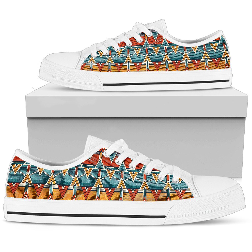 Kente Print African Design Themed Women Low Top Shoes