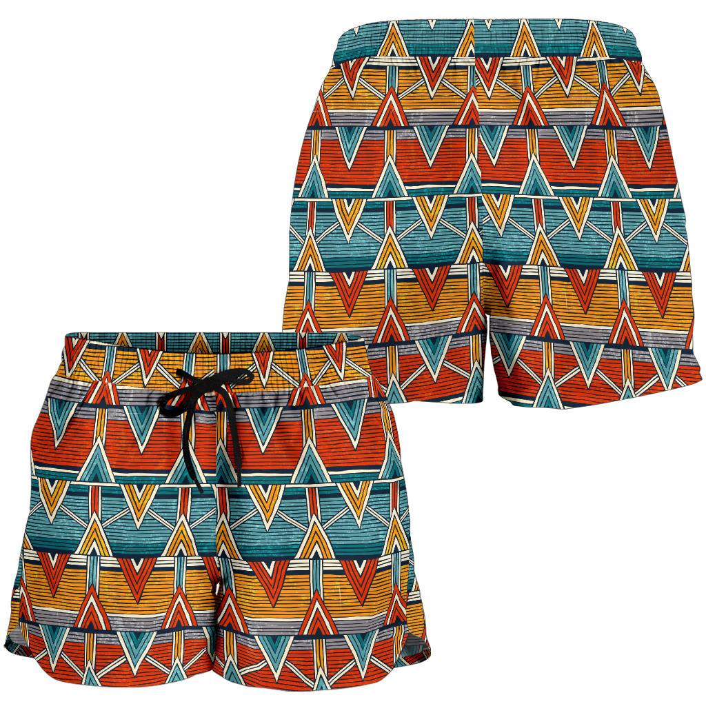 Kente Print African Design Themed Women Shorts-JTAMIGO.COM