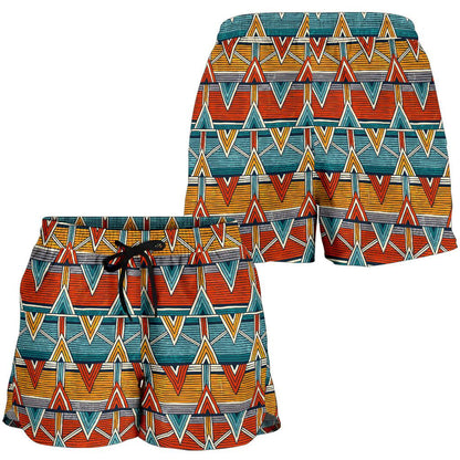 Kente Print African Design Themed Women Shorts-JTAMIGO.COM
