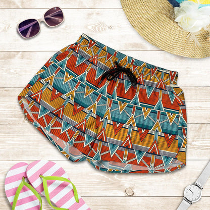 Kente Print African Design Themed Women Shorts-JTAMIGO.COM