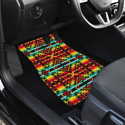 Kente Red Design African Print Car Floor Mats