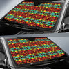 Kente Red Design African Print Car Sun Shade For Windshield