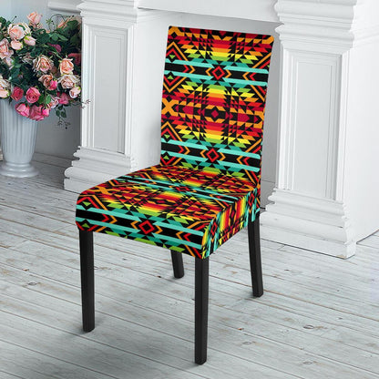 Kente Red Design African Print Dining Chair Slipcover-JTAMIGO.COM
