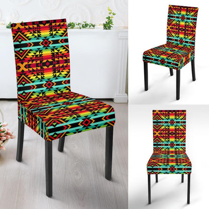 Kente Red Design African Print Dining Chair Slipcover-JTAMIGO.COM