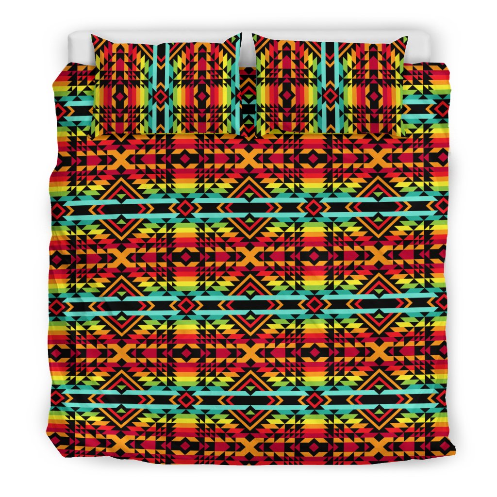 Kente Red Design African Print Duvet Cover Bedding Set